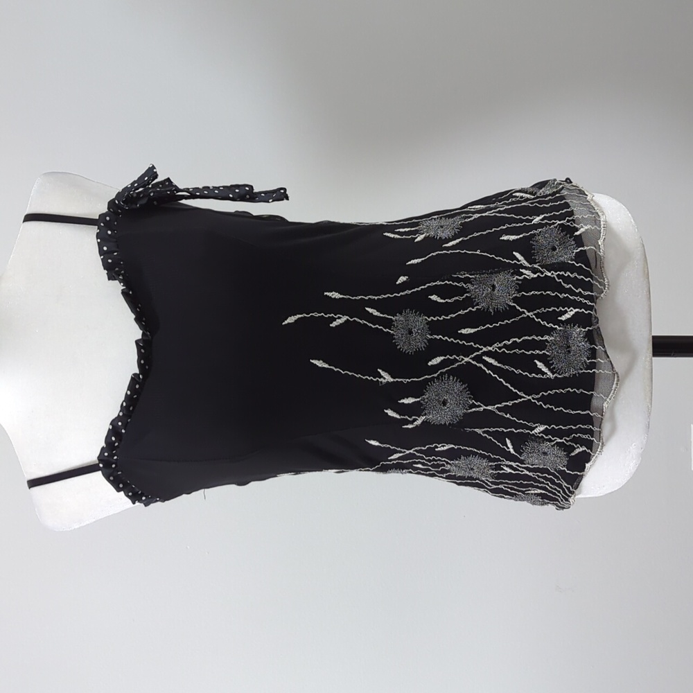 Luisella Mariani Embroidered Mesh Sleeveless Top